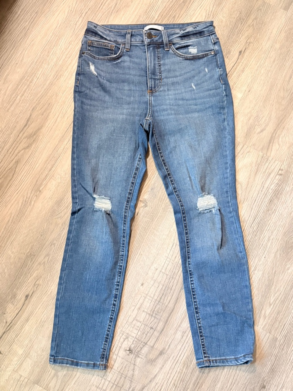 LC Lauren Conrad Distressed Blue Skinny Jeans